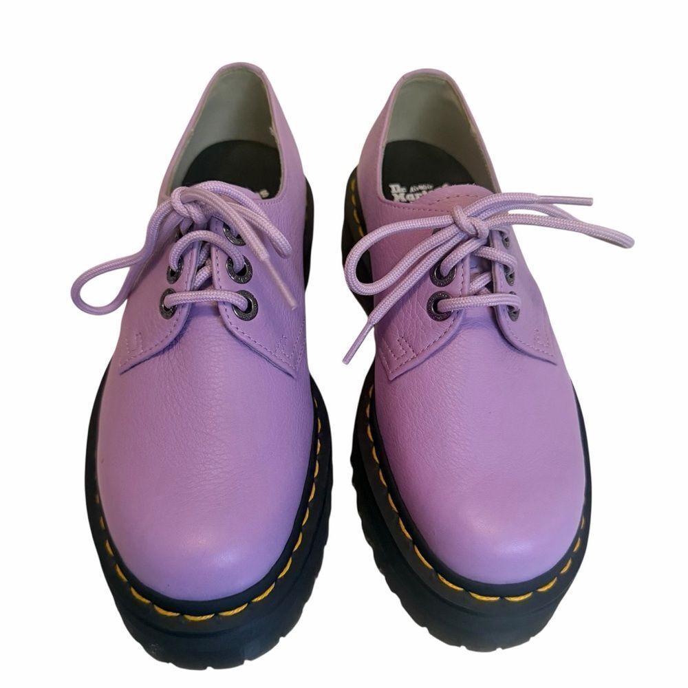 Dr. Martens 30612 QUAD II LILAC PISA Lavender Leather Platform Shoes EU 38 US 7